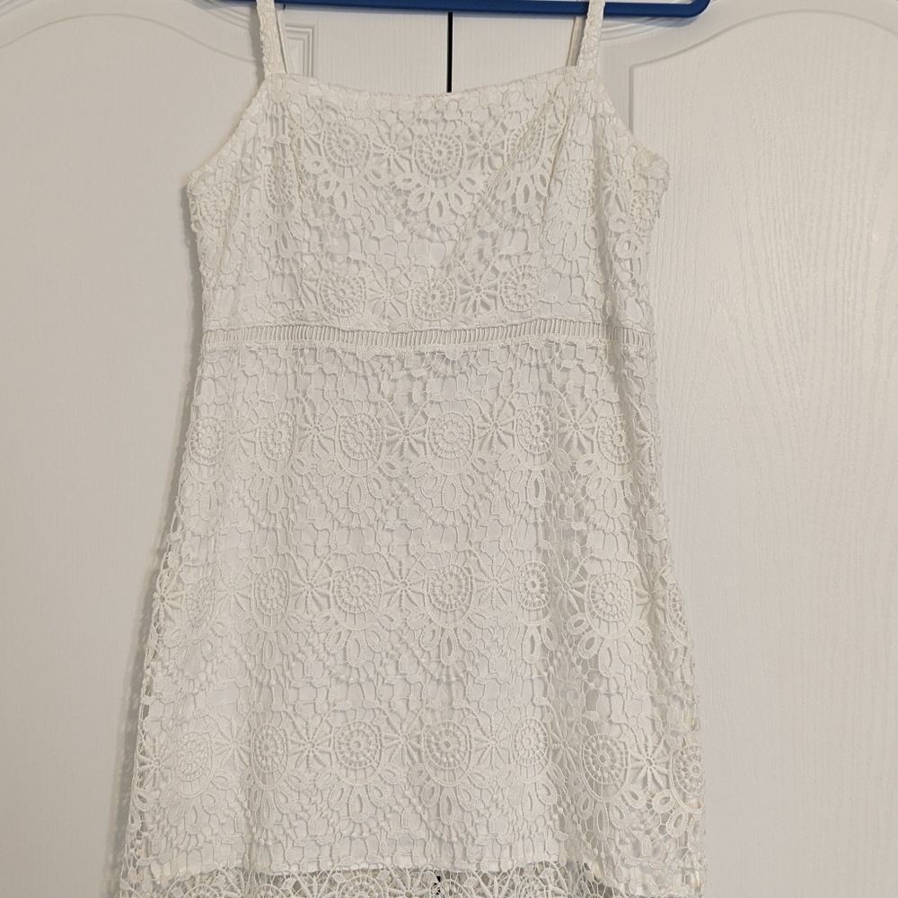 Hollister White lace spaghetti strap dress